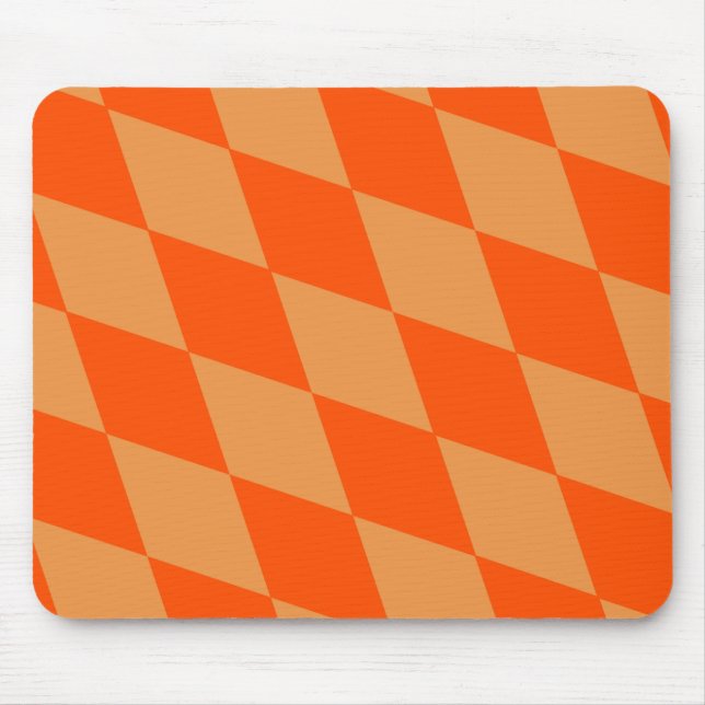 Light and Dark Orange Harlequin Diamonds Checkers  Mouse Pad (Front)
