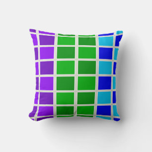 Light and Dark Peacock Colour Squares Cushion