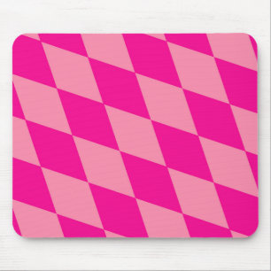 Light and Dark Pink Harlequin Diamonds Checkers Mouse Pad