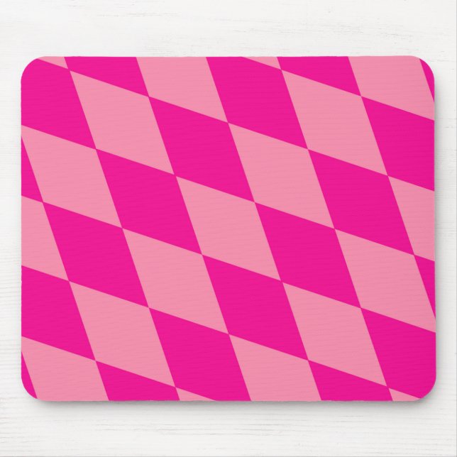 Light and Dark Pink Harlequin Diamonds Checkers  Mouse Pad (Front)