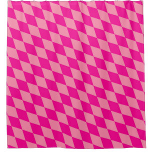 Light and Dark Pink Harlequin Diamonds Checkers Shower Curtain
