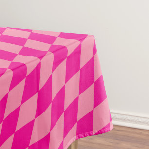 Light and Dark Pink Harlequin Diamonds Checkers  Tablecloth