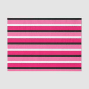 Light and Dark Pink Stripes Pattern Tissue Paper