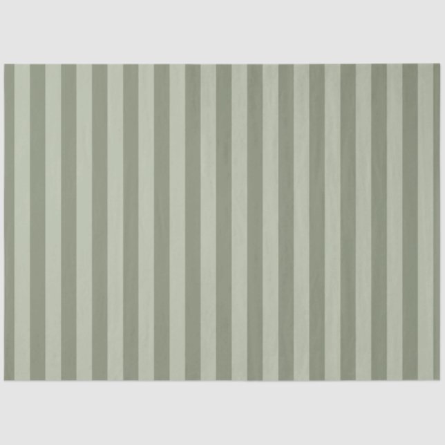 Light and Dark Sage Green Striped Tissue Paper (Front)