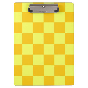 Light and Dark Yellow Chequered Design Clipboard