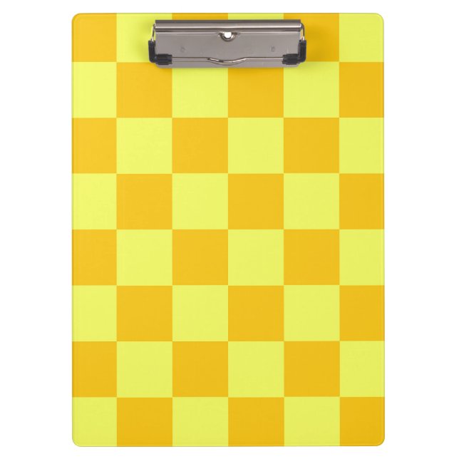 Light and Dark Yellow Chequered Design  Clipboard (Front)