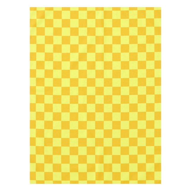 Light and Dark Yellow Chequered Design  Tablecloth (Front)