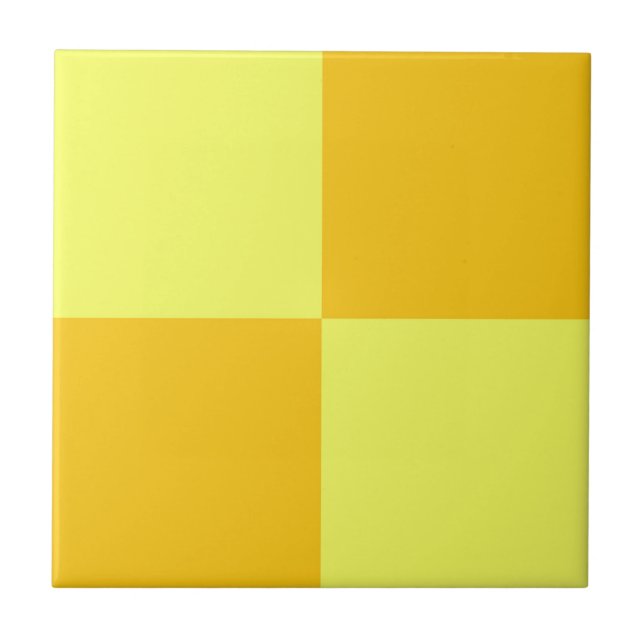 Light and Dark Yellow Chequered Design  Tile (Front)
