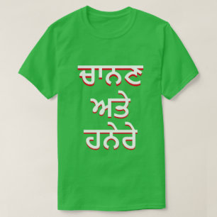 Light and darkness in Punjabi (ਚਾਨਣ ਅਤੇ ਹਨੇਰੇ) T-Shirt