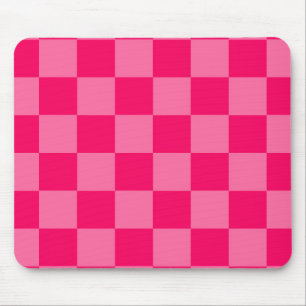 Light and Hot Pink Chequered Pattern Design Mouse Pad
