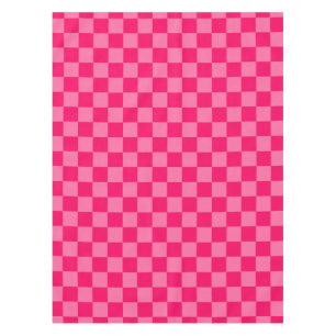 Light and Hot Pink Chequered Pattern Design  Tablecloth