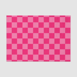 Light and Hot Pink Chequered Pattern Design  Tissue Paper