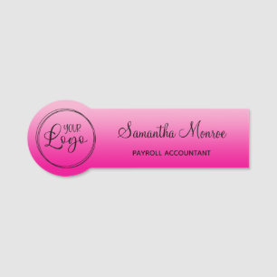 Light and Hot Pink Gradient Logo Name Title Tag