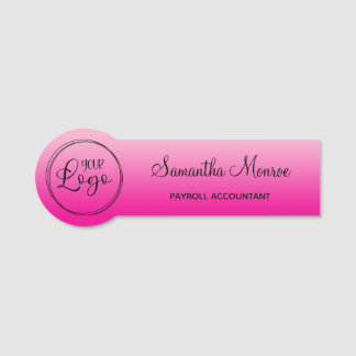 Light and Hot Pink Gradient Logo Name Title Tag