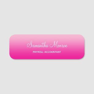 Light and Hot Pink Ombre Name Title Tag