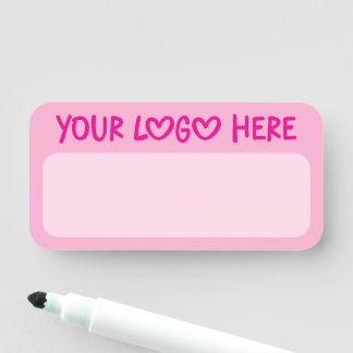 Light and Hot Pink One Line Business Logo Name Tag