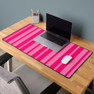 Light and Hot Pink Stylish Stripes Pattern Design Desk Mat