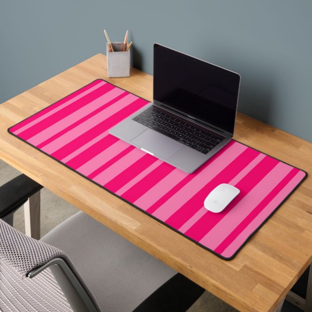 Light and Hot Pink Stylish Stripes Pattern Design  Desk Mat (Creator Uploaded)