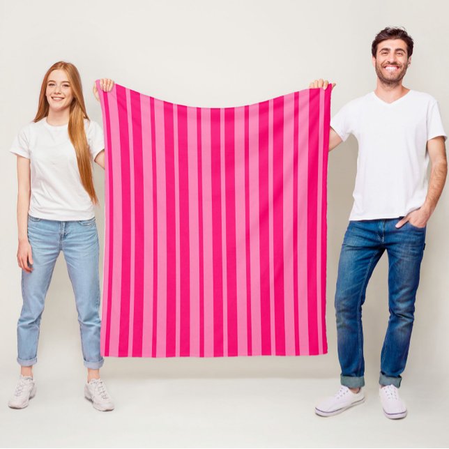 Light and Hot Pink Stylish Stripes Pattern Design  Fleece Blanket (Creator Uploaded)