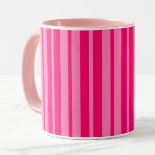 Light and Hot Pink Stylish Stripes Pattern Design Mug