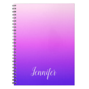 Light and Hot Pink Violet Personalised Ombre Notebook