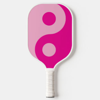 Light and Hot Pink Yin Yang Symbol Pickleball Paddle