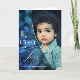 Light and Love Hanukkah Family Photo Holiday Card