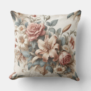 Light Antique Floral Perfection Cushion