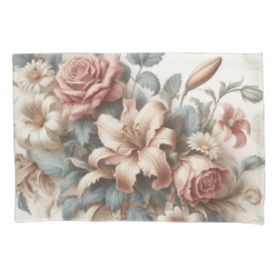 Light Antique Floral Perfection Pillowcase