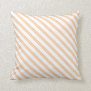 Light Apricot Designer Diagonal Line Cushion