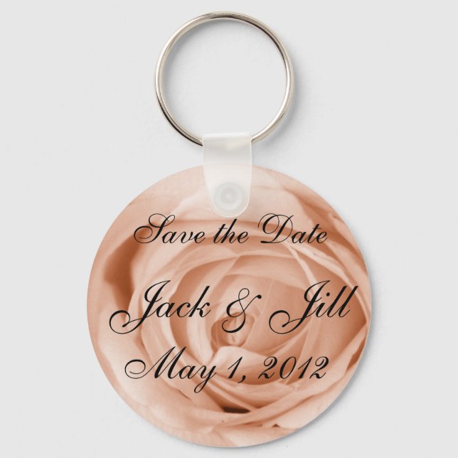 Light Apricot Save the Date Key Ring (Front)