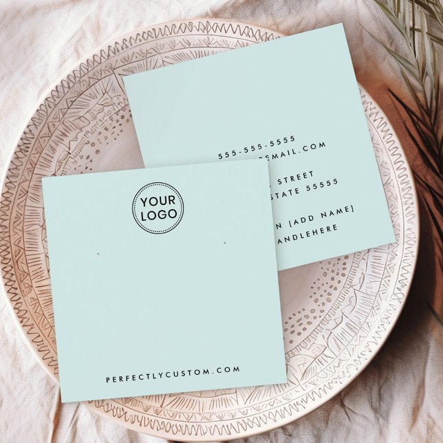 Light aqua blue custom logo earring display card (Light aqua blue custom logo earring display card)
