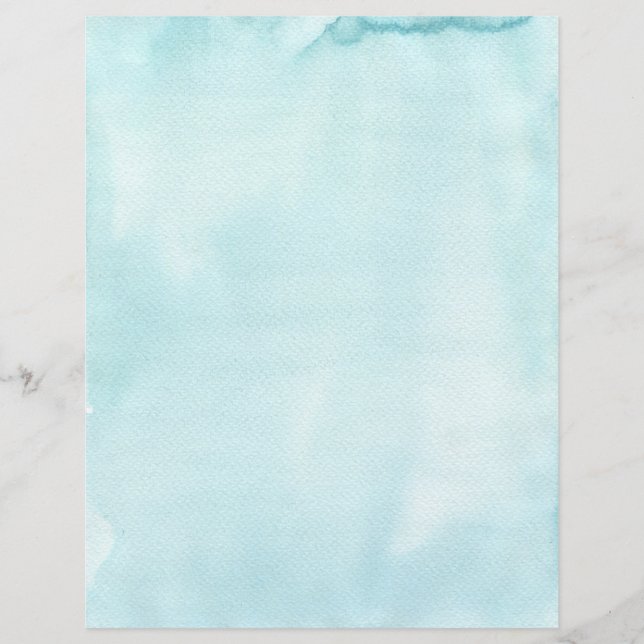 Light Aqua Blue Stationery Paper (Front)