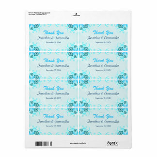 Light Aqua Blue Teal Floral Large Wedding Favour
