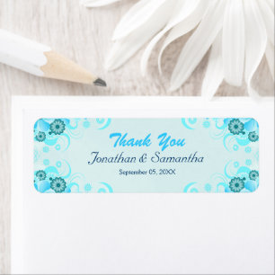 Light Aqua Blue Teal Floral Small Wedding Favour