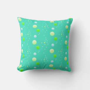 Light aqua green aesthetic dots cushion