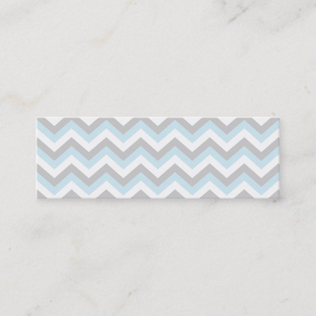 Light Aqua Turquoise Chevron Chic ZigZag Pattern Mini Business Card (Front)