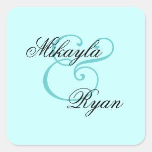 Light Aqua Turquoise Envelope Seal Wedding