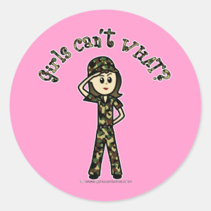 Light Army Woman Classic Round Sticker
