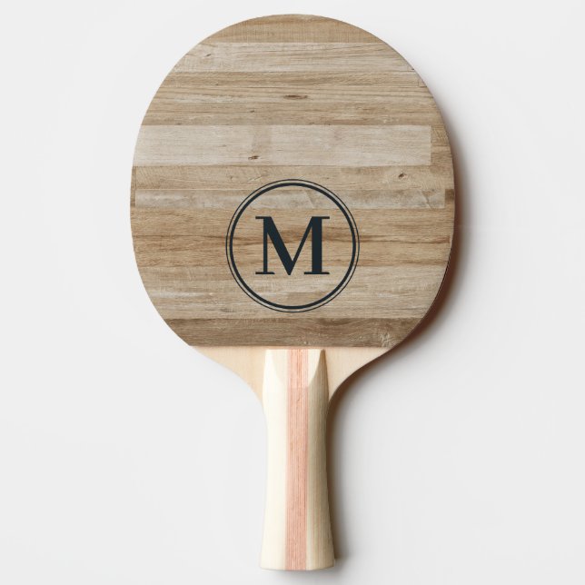 Light Ash Wood Monogram Ping Pong Paddle (Back)