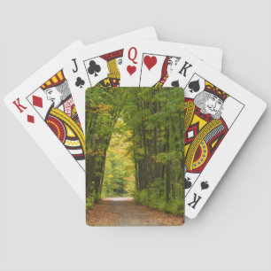 Light At The End Of A Tunnel Of Trees Playing Cards