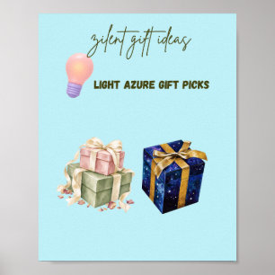 Light Azure Gift Ideas Cute Aesthetic Poster