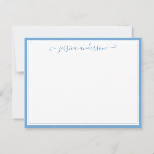 Light Baby Blue Elegant Modern Preppy Girly Script Card