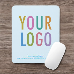 Light Baby Blue Mouse Pad Custom Logo Non Slip