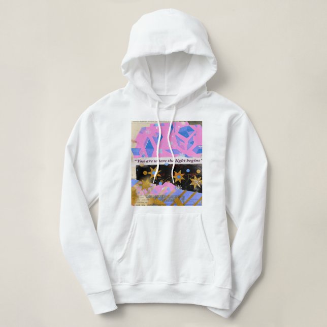 Light Begins – Dreamy Glow Collage Hoodie (Design Front)