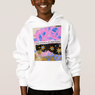 Light Begins Within – Pink and Gold Kids Hoodie