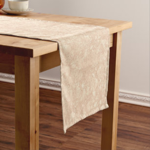 Light Beige Cream Marble Terrazzo Texture Short Table Runner