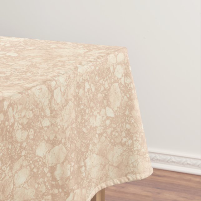 Light Beige Cream Marble Terrazzo Texture  Tablecloth (In Situ)