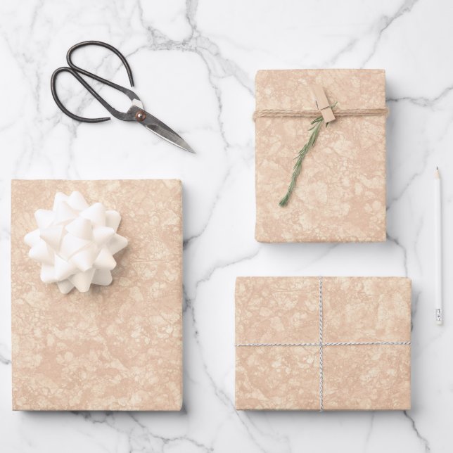 Light Beige Cream Marble Terrazzo Texture   Wrapping Paper Sheet (Front)