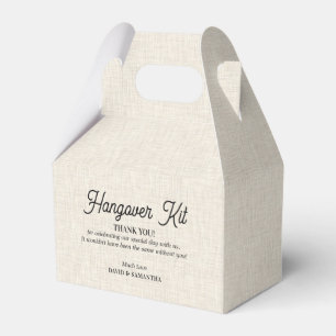 Light beige linen texture Hangover kit Favour Box